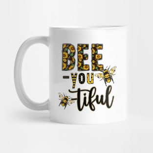 Bee-You-Tiful Sunflower and Bee Motif Inspirational Quote Mug